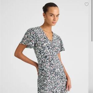 NWT, Madewell Navy and White Floral Dress, Size 2